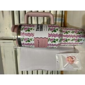 ThermoChill Floral Pattern 40 oz Tumbler with Handle